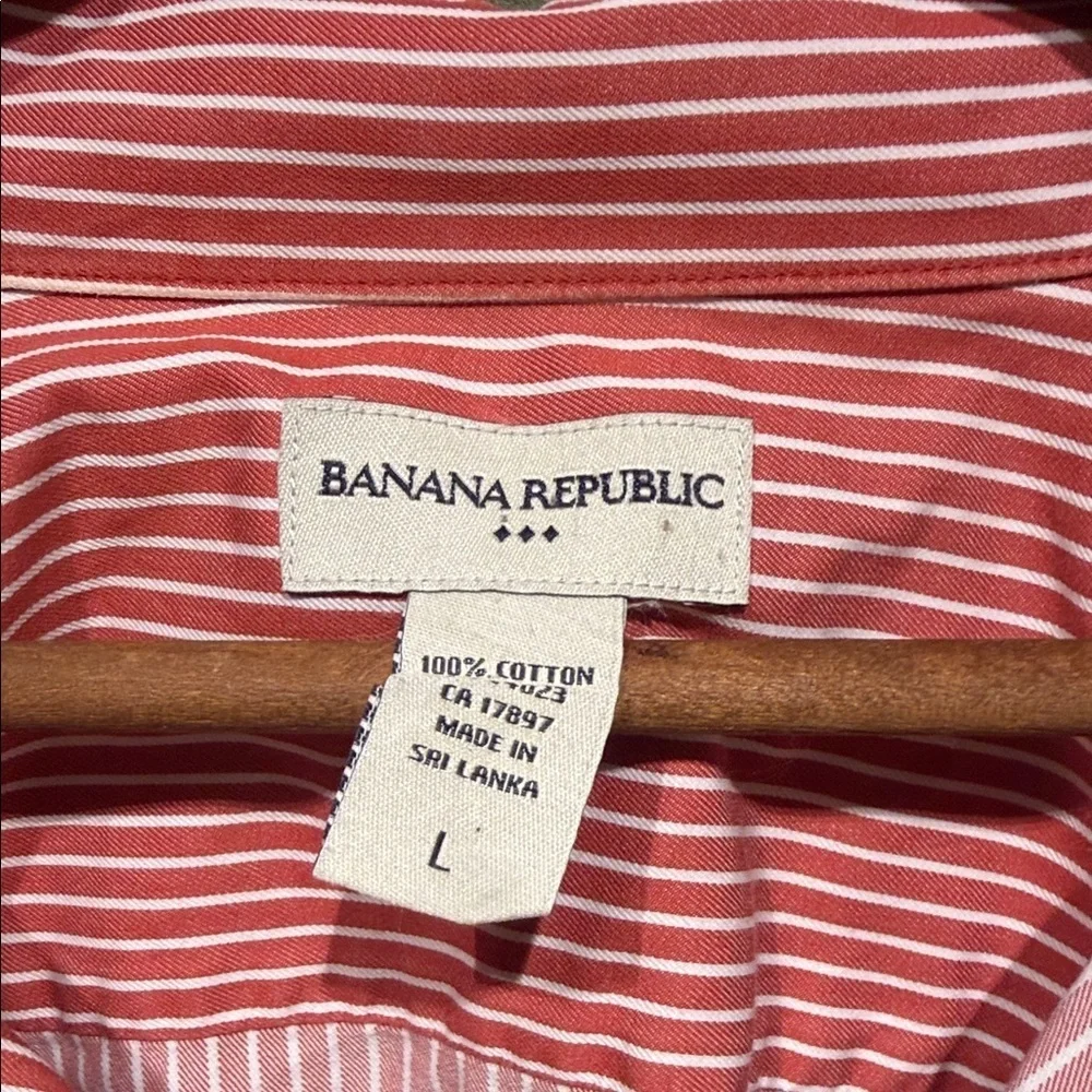 Vintage Banana Republic Red Striped Men's Shirt